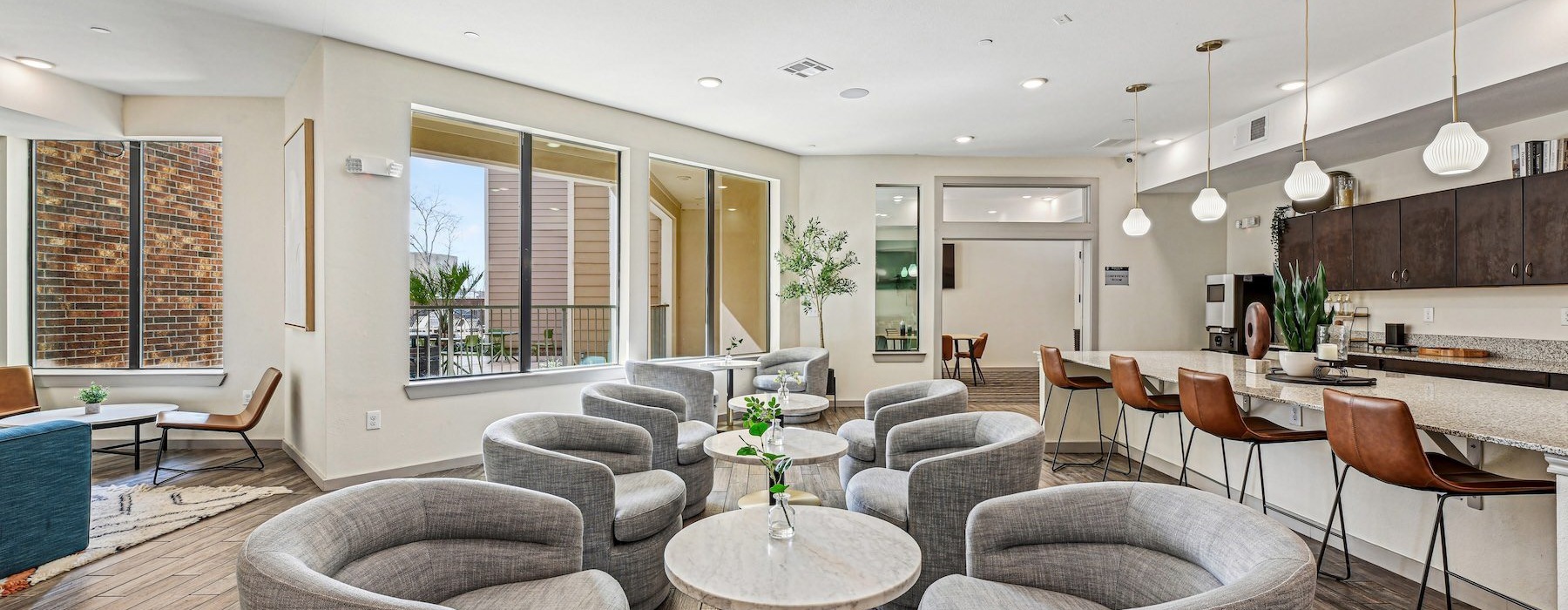 resident lounge with ample lighting